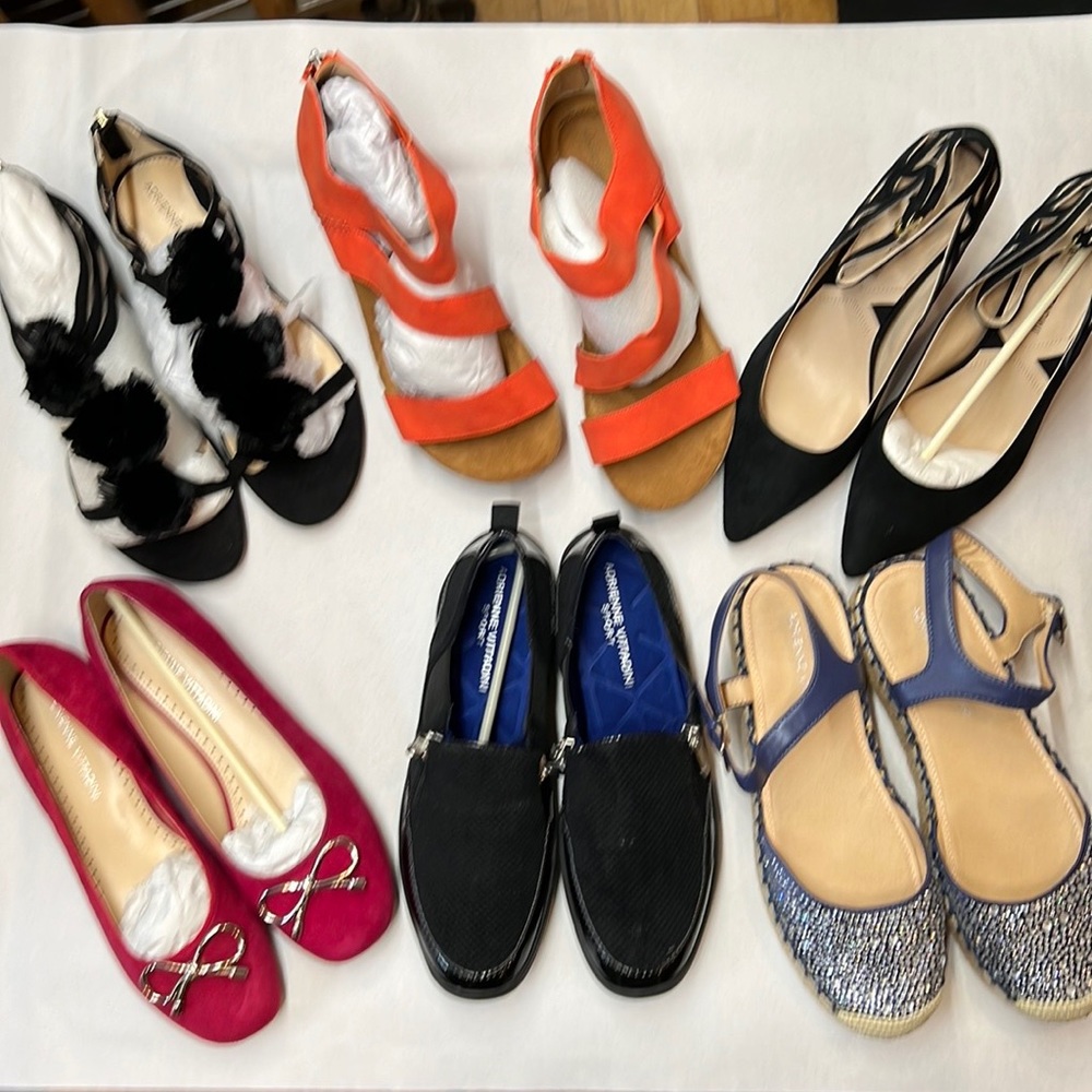 Six pair women’s Adrienne Vittadini Shoes size 6, Medium